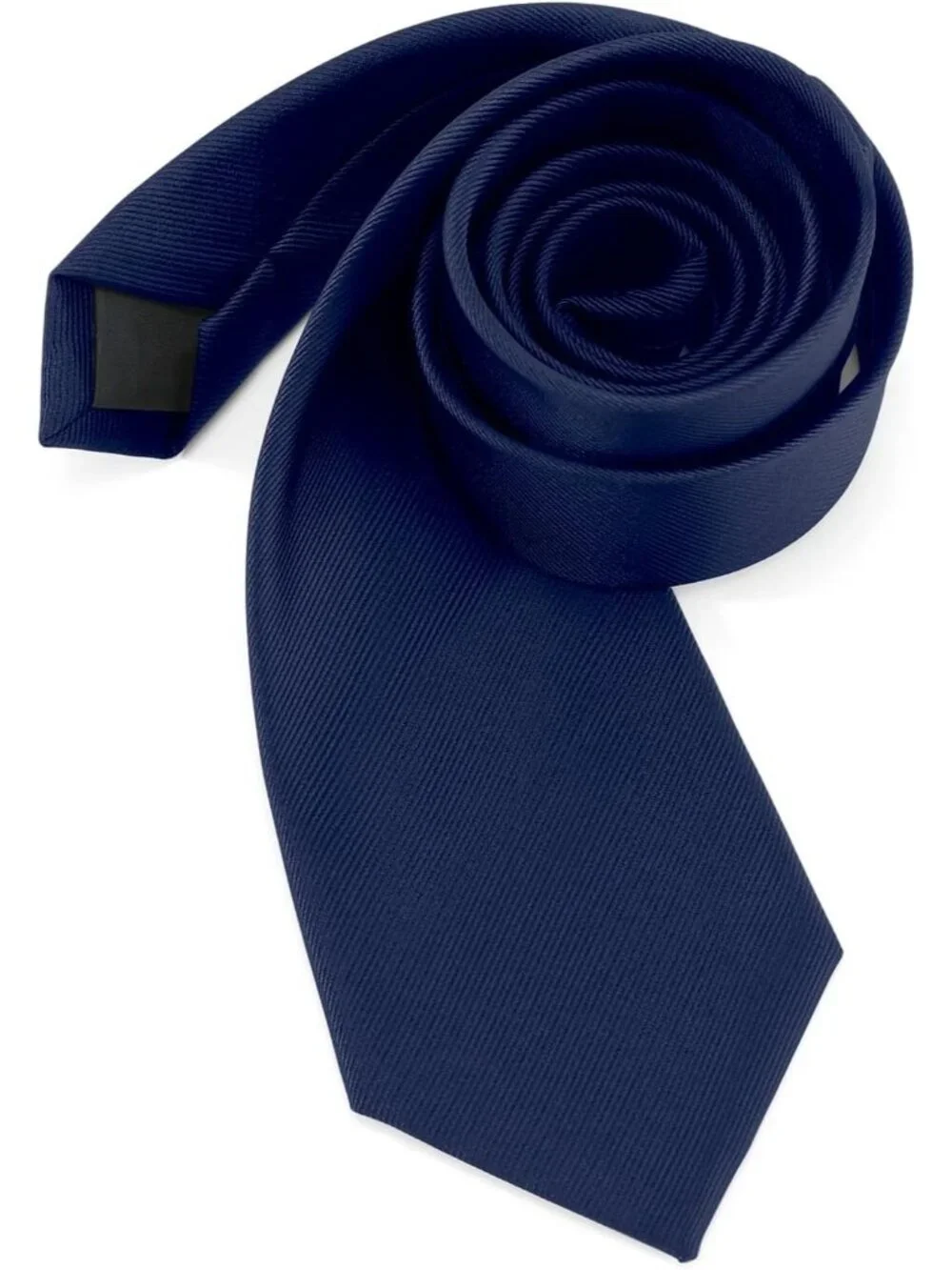 Men's Navy Blue Twill Diagonal Textured Silk Formal Necktie For Business Dress